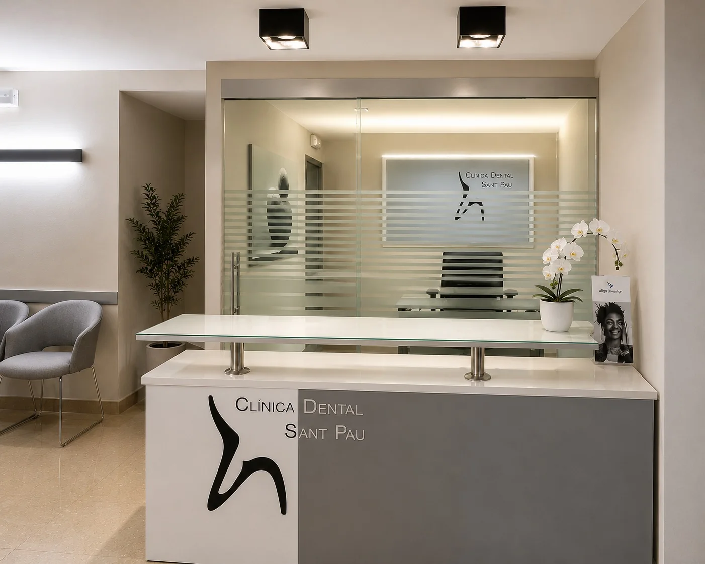 Recepción de Clínica Dental Sant Pau en Barcelona